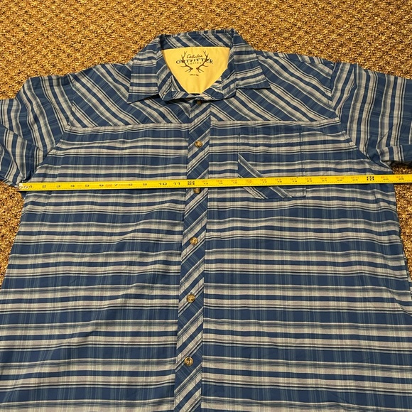 Cabela's Outfitter Series Short Sleeve Button Up Size XL Blue Check - Picture 10 of 10